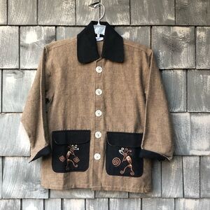 Kokopelli Venus Imports Boutique Embroidered Jacket Women Size S